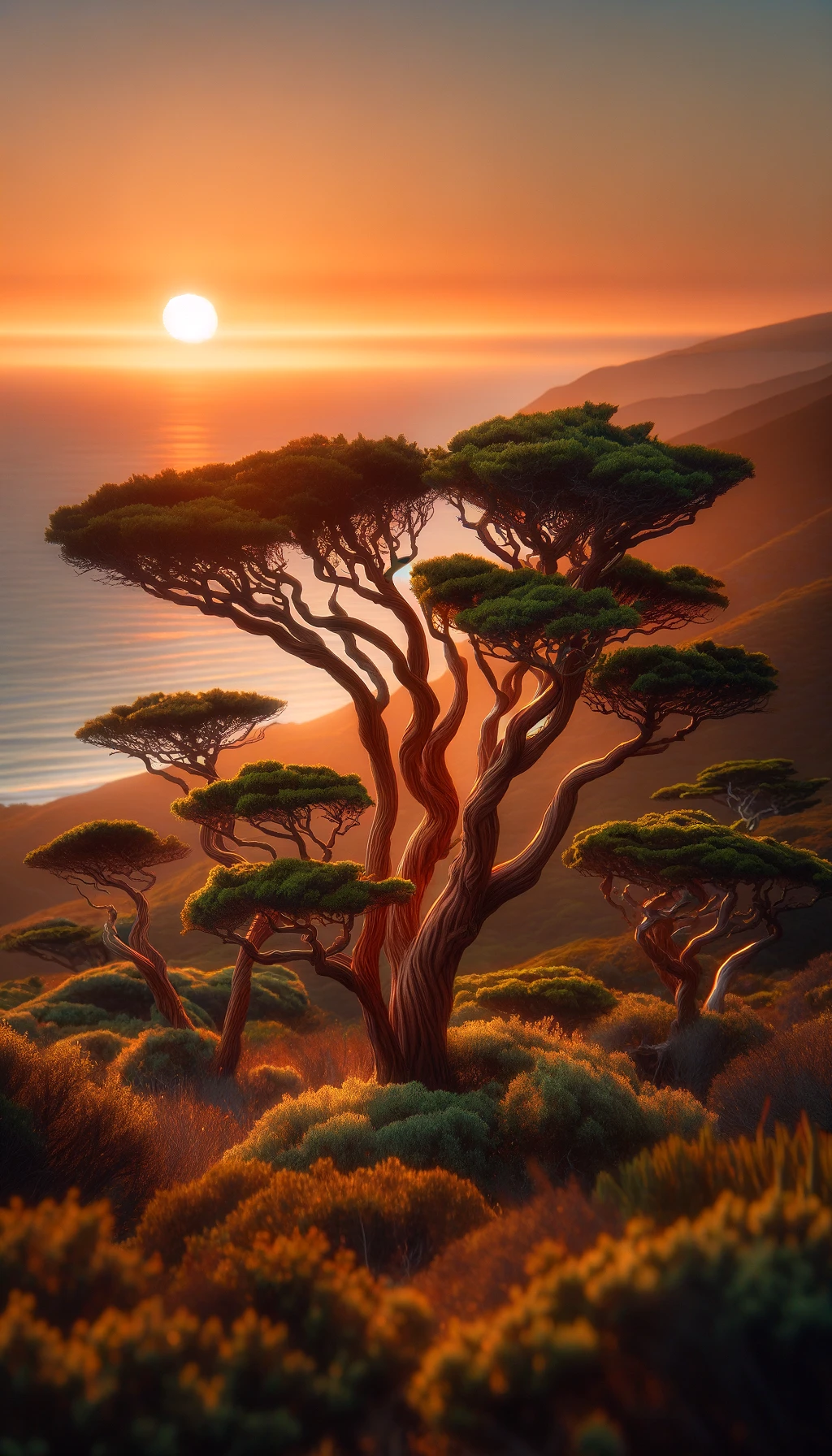 Golden Hour Manzanitas: The Red-Barked Sentinels of the California Coast